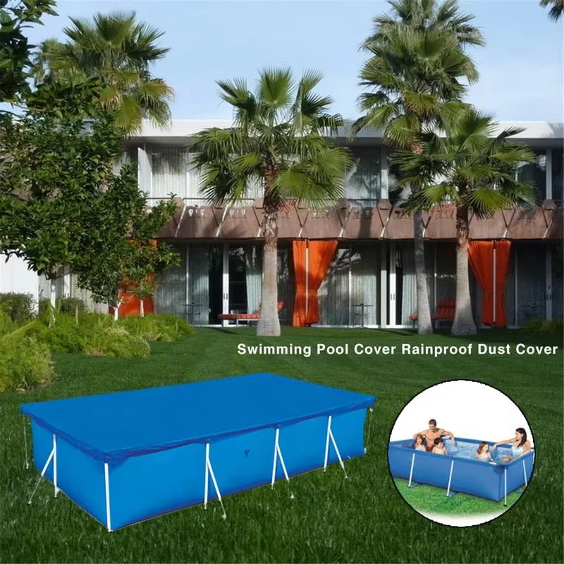 Rectangular Swimming Pool Cover Waterproof Dustproof Garden Outdoor Pool Tub Blanket Accessories