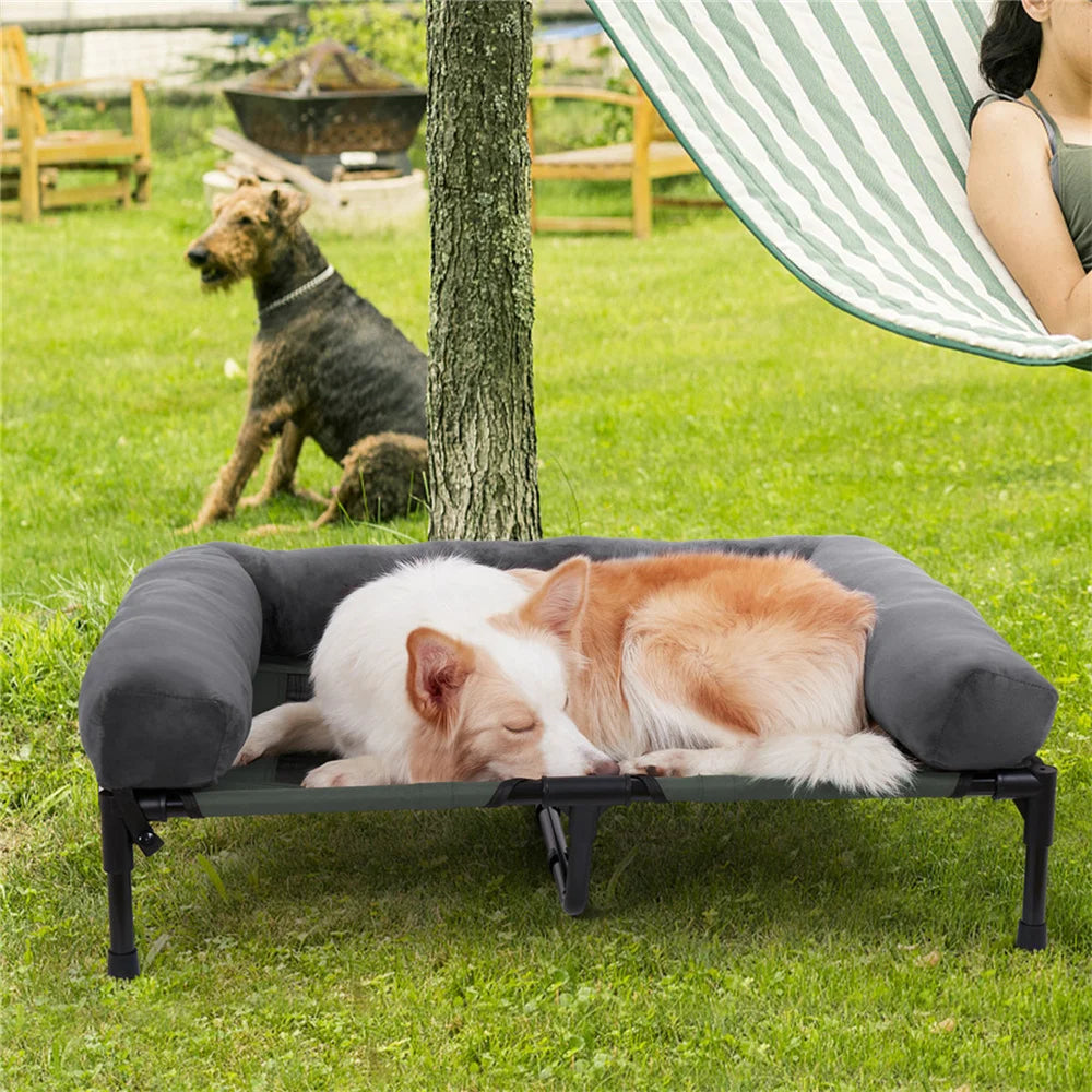 XXL XL Large Dog Bed Outdoor Raised Dog Bed with Cooling Mat - Get Outside Today 25