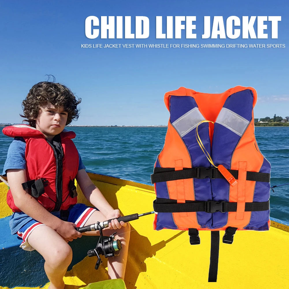 Adjustable Size Life Jacket with Whistle Fishing Drifting Swimming Life Vest