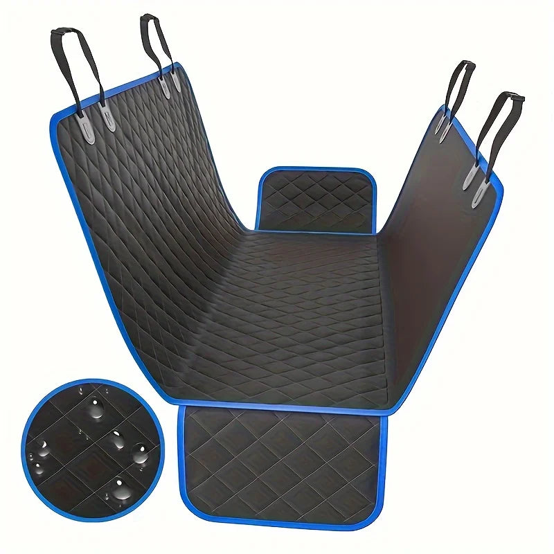 A black pet car mat with gray edging, 100% waterproof and stain resistant, easy to maintain, machine washable - Get Outside Today 25