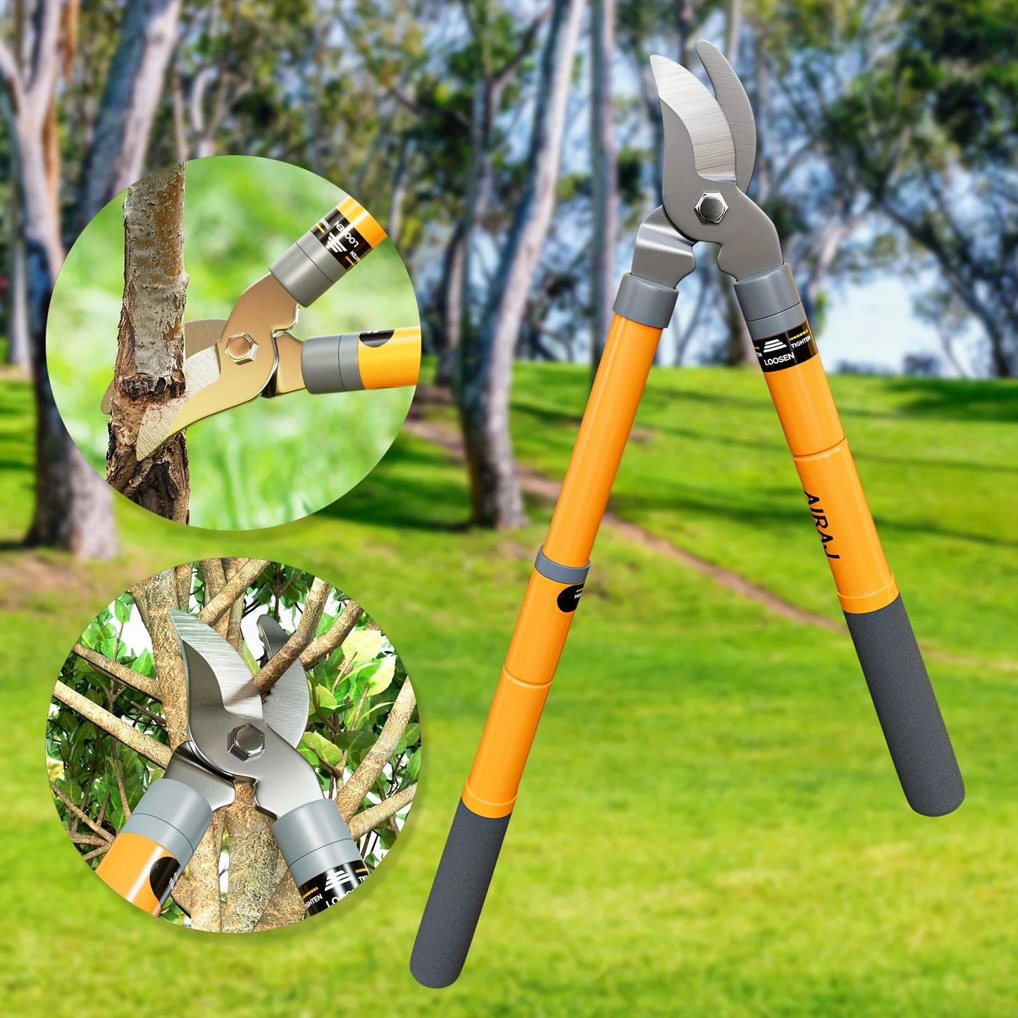 AIRAJ Bypass Lopper Hedge Shears Pruning Shears Garden Clippers