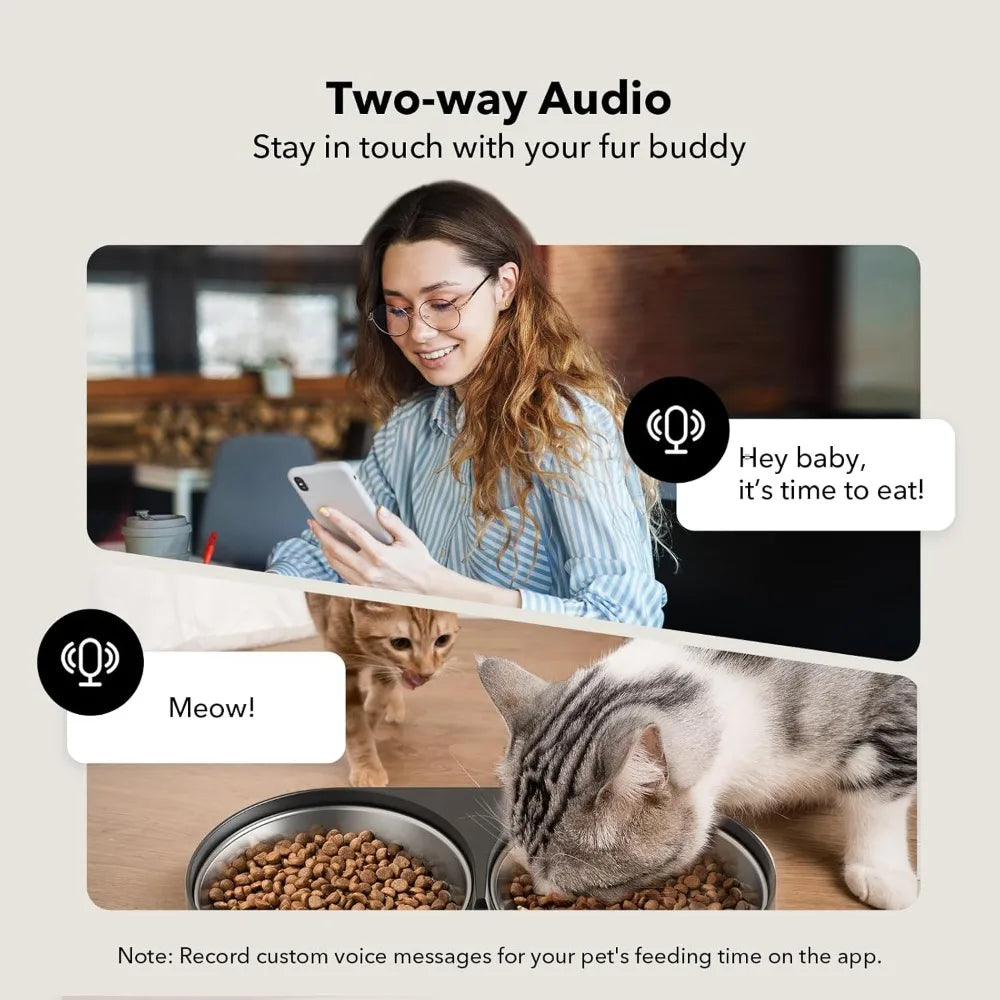 Automatic Cat Feeder With Camera For Two Cats 1080P HD Video With Night Vision 5G WiFi Pet Feeder With Two Way Audio Sound Alerts - Get Outside Today 25