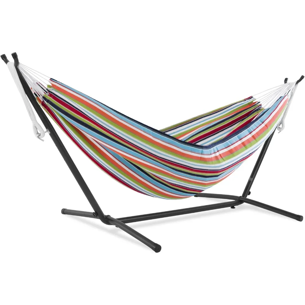 Sunbrella Double Hammock With Space Saving Steel Stand