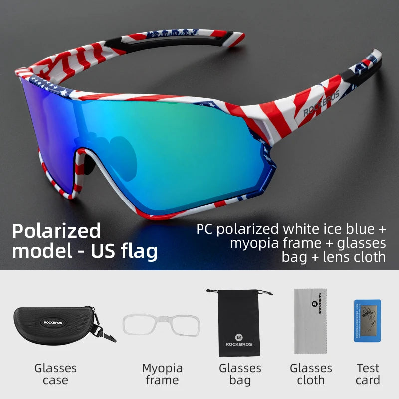 ROCKBROS Polarized Glasses UV400 Sunglasses Sport Protection Glasses Bicycle Eyewear Outdoor Hiking Camping Golf Cycling Goggles - Get Outside Today 25
