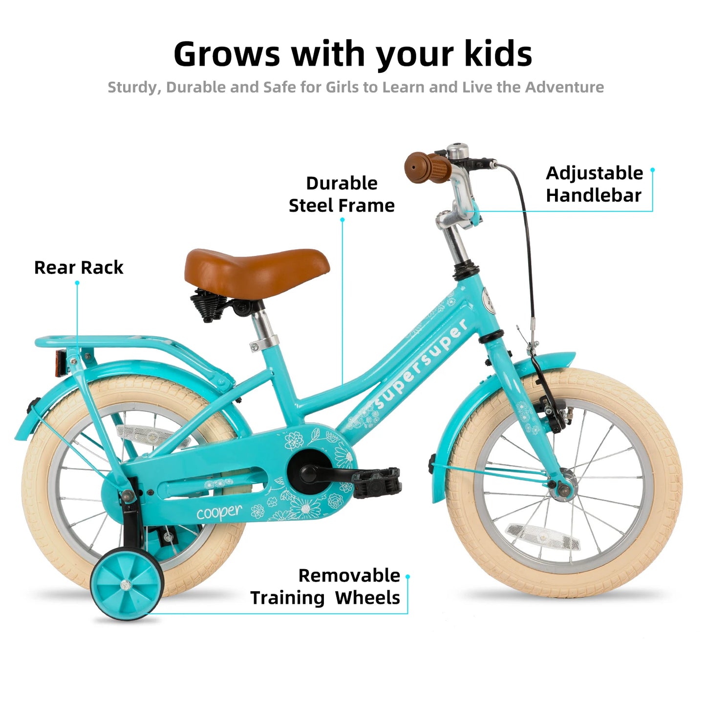 JOYSTAR Retro Style Girls Bike for 2-12 Years Old Kids