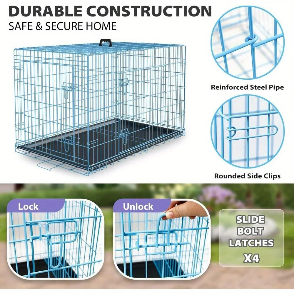 Folding Wire Kennel For Large Dog Crate With Latches