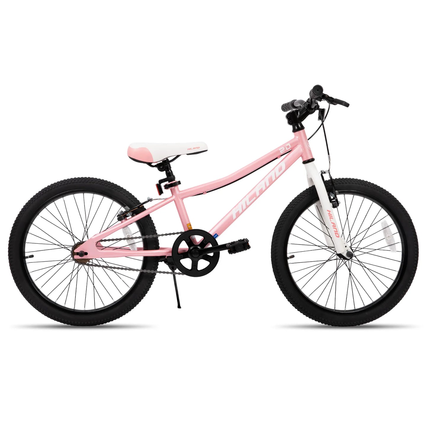 Hiland 20 Inch Kids Mountain Bike for Boys and Girls Single Speed Bicycle with Dual Handbrakes and Kickstand