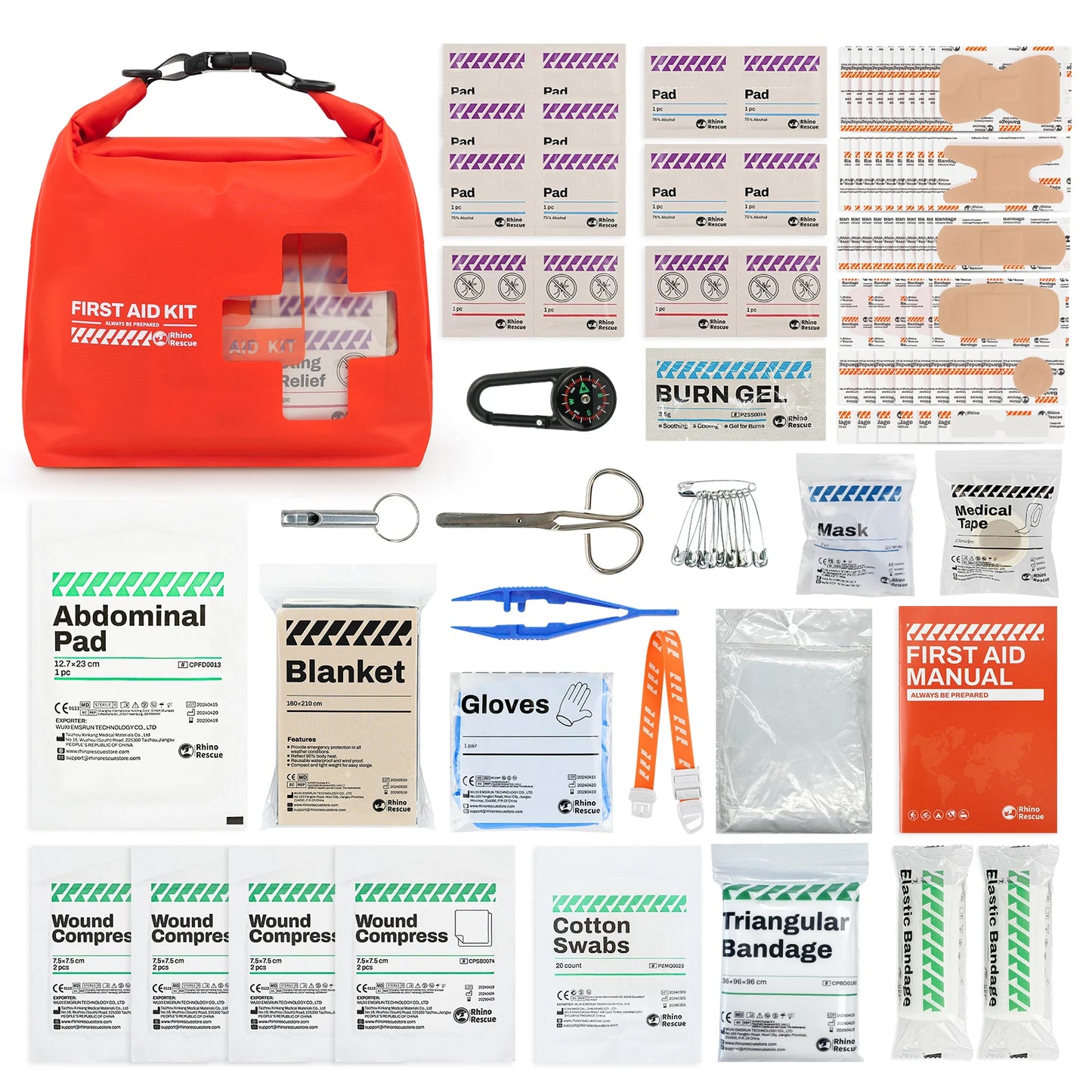 RHINO RESCUE Waterproof First Aid Kit, Lightweight Boat Dry Bag, Emergency Survival Supplies for Outdoor Kayak Floating Swimming - Get Outside Today 25