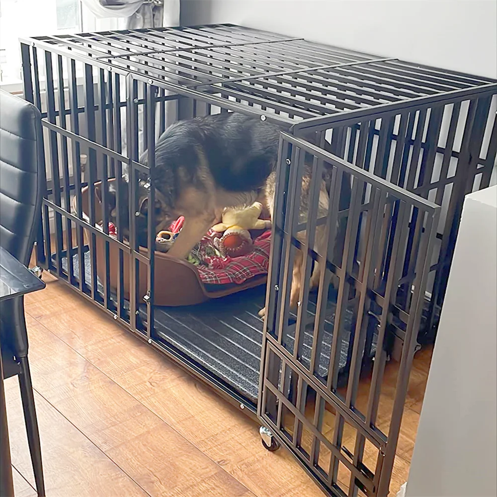 XXL Large Heavy Duty Dog Crate With Lockable Wheels