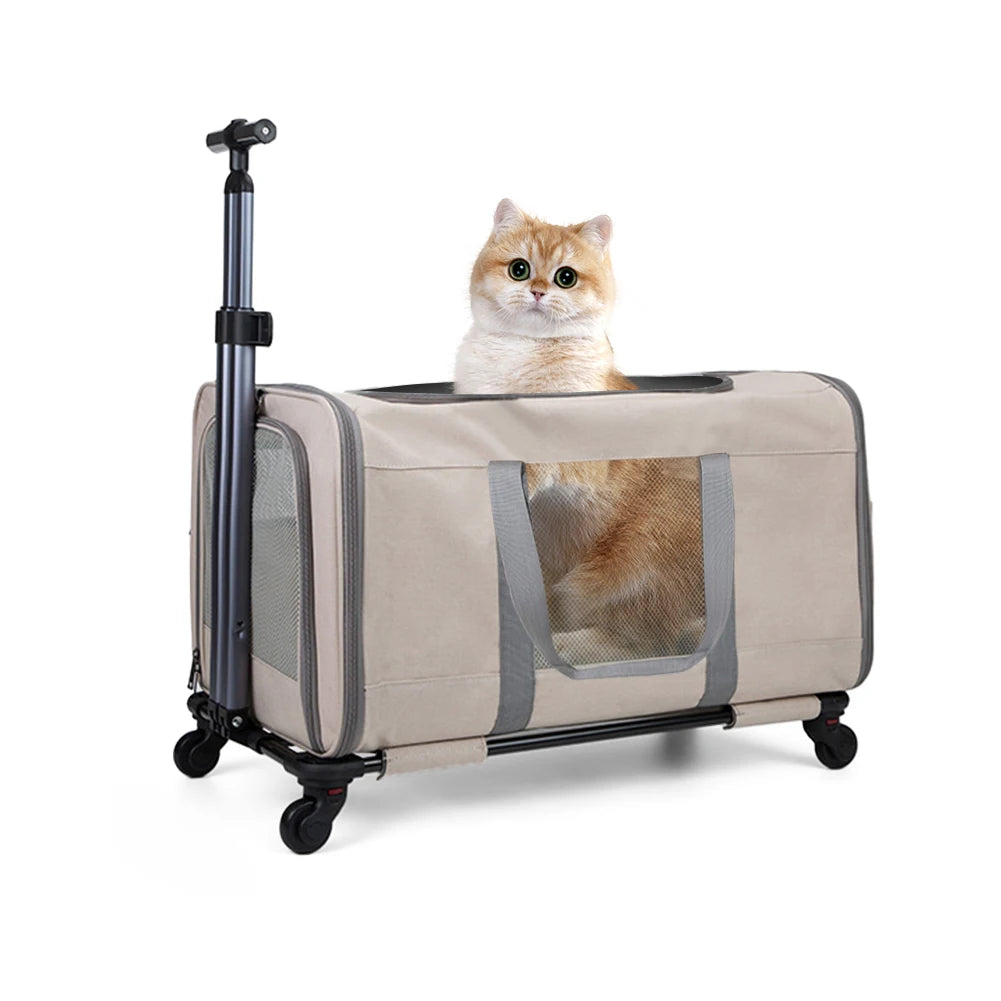Cat Trolley For Two Cats With Wheels Transport Carrier - Get Outside Today 25