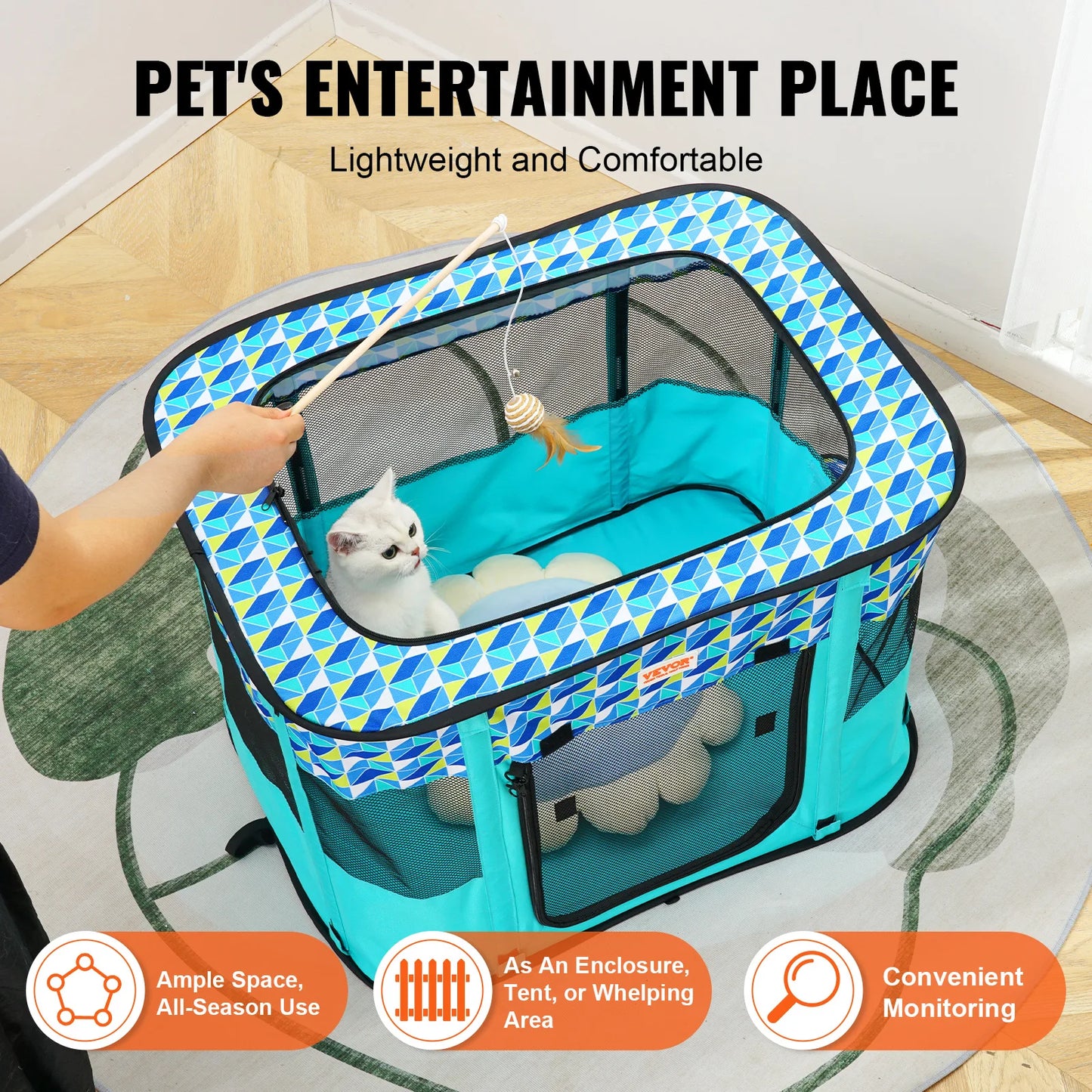 VEVOR Portable Foldable Pet Playpen Tent Crate Kennel - Get Outside Today 25