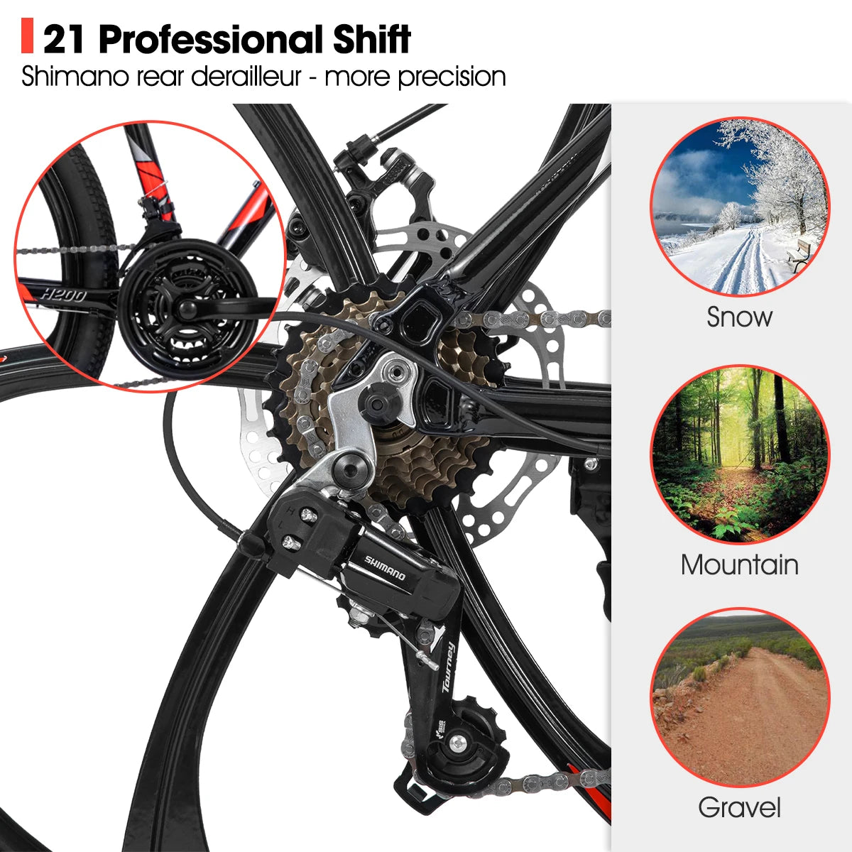 Hiland Mountain Bike with Shimano 21 Speeds Disc Brake
