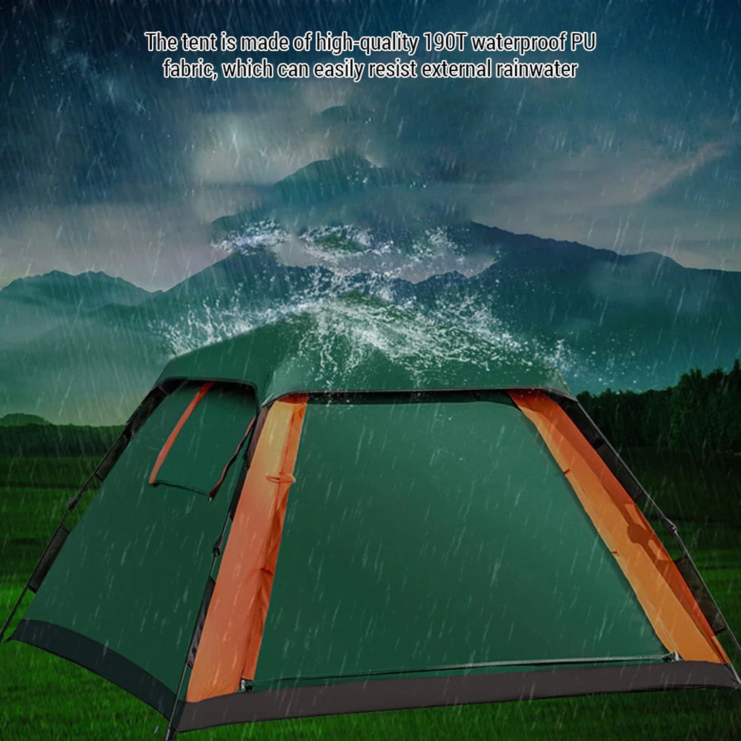 Outdoor Automatic Quick Open Waterproof Camping Tent for 3 to 4 Person Instant Setup