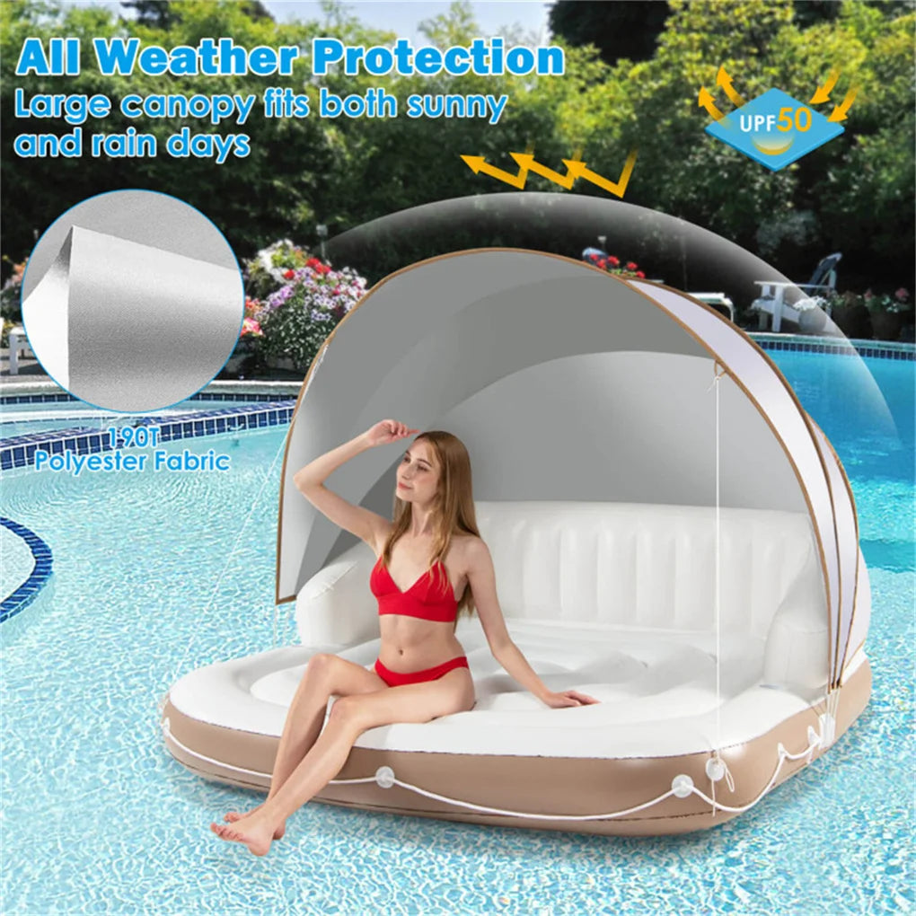 Water Floating Platform 2-person Floating Bed Inflatable Tent Swimming Air Cushion Bed Large Floating Pad - Get Outside Today 25