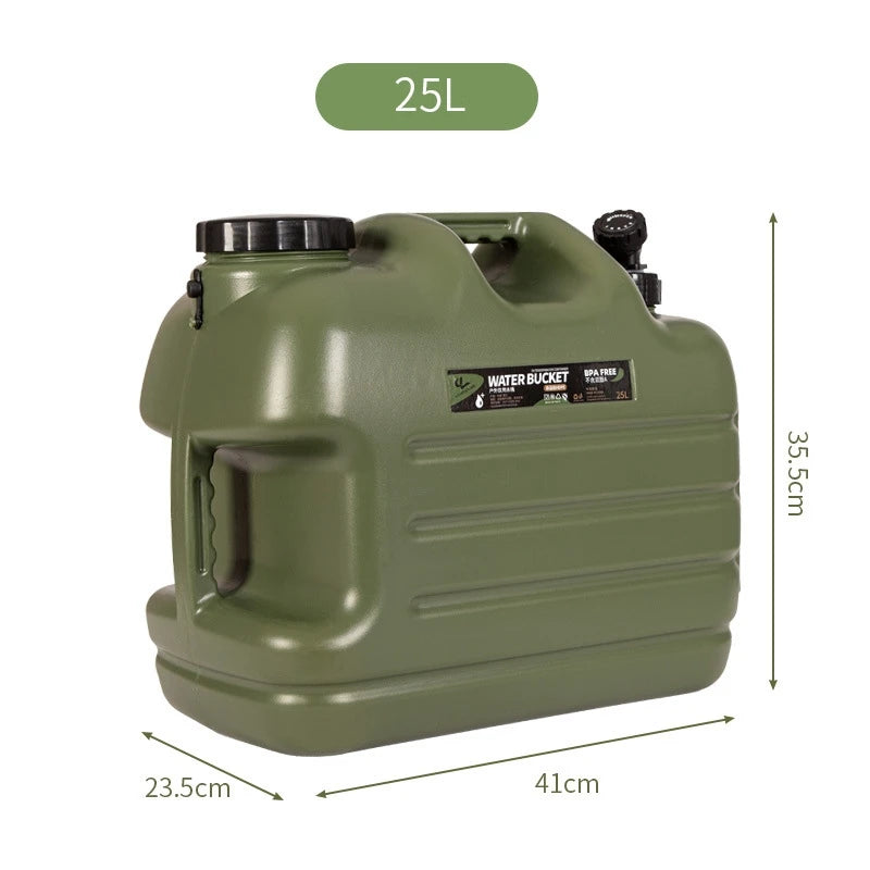Desert Fox 10L/12L/18L/25L Large Military Green Water Tank Carrier Container with Spigot for Camping Outdoors Hiking Accessories - Get Outside Today 25