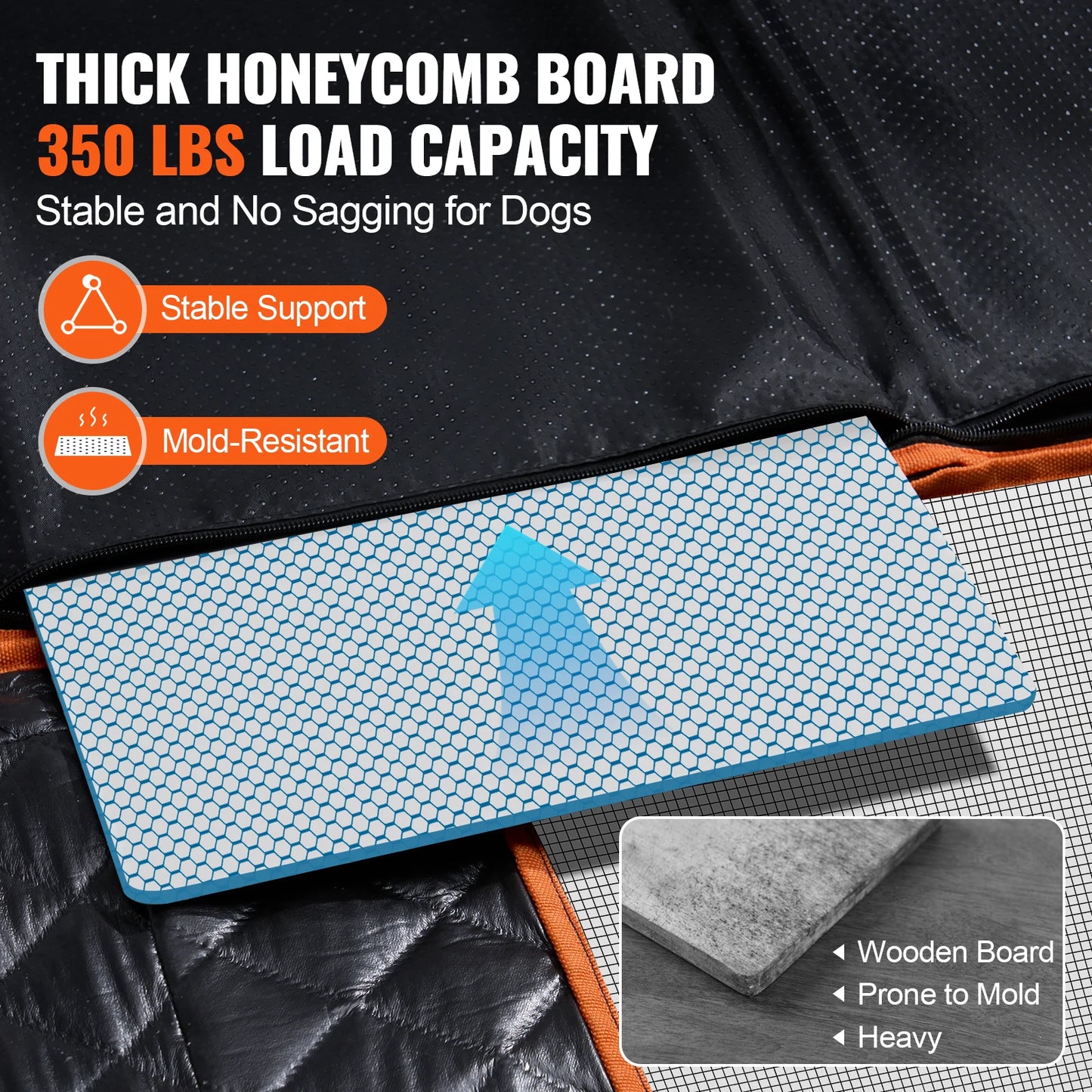 VEVOR Back Seat Extender Dog Car Seat Cover for Back Seat Bed with Mesh Window and Storage Pocket Supports 350lbs Dog Hammock - Get Outside Today 25