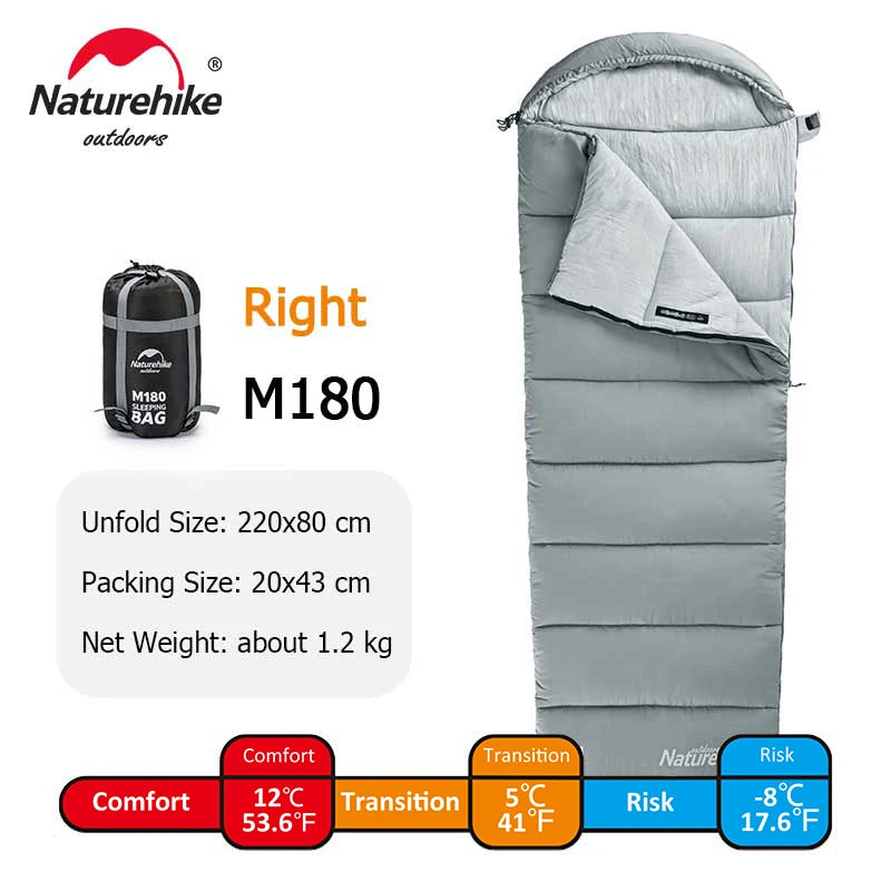 Naturehike Sleeping Bag M180 M300 M400 Machine Washable - Get Outside Today 25