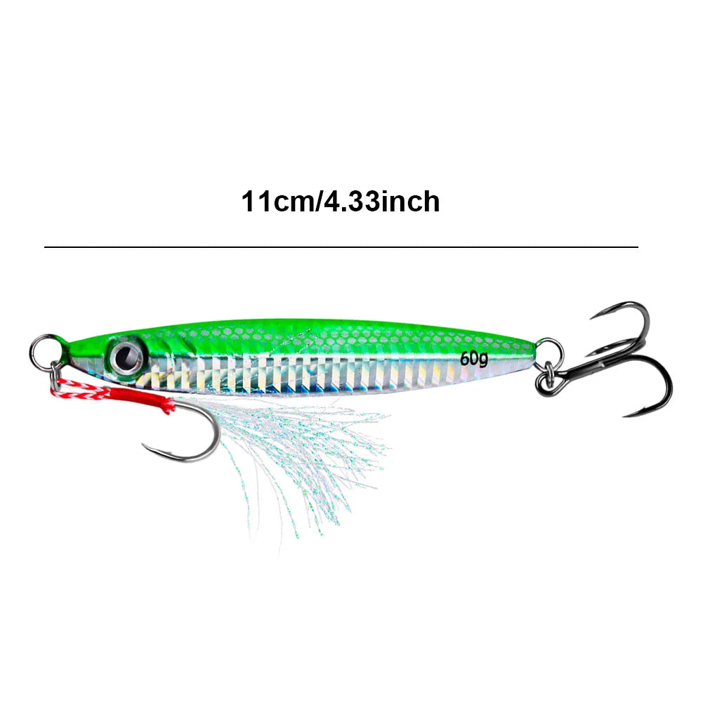 11cm/60g Metal Jig Fishing Lure Fast Sinking Artificial Bait Bass Fishing Bait Trout Jigging Lure for Sea Fishing Boat Fishing - Get Outside Today 25