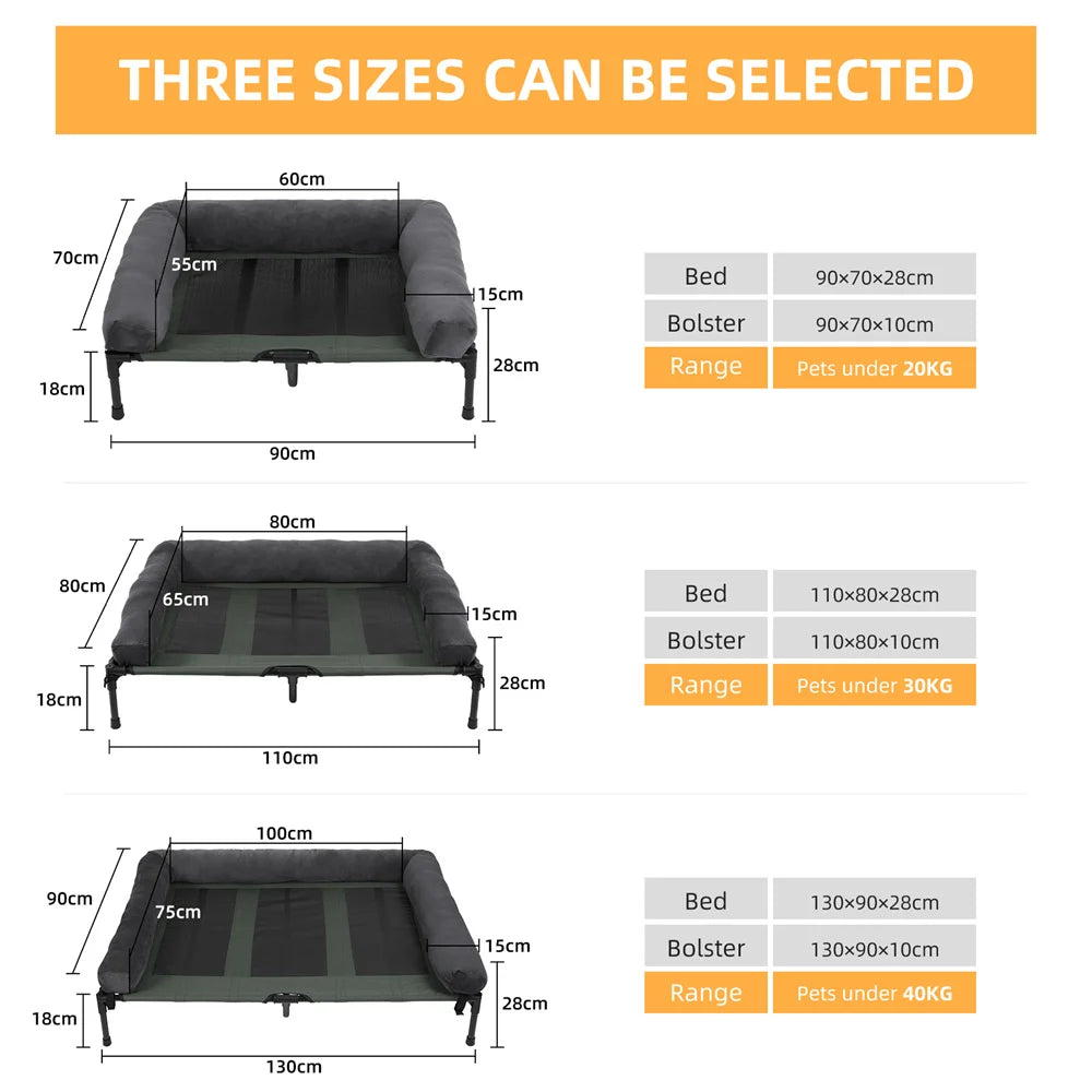 XXL XL Large Dog Bed Outdoor Raised Dog Bed with Cooling Mat - Get Outside Today 25