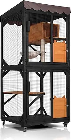 Enchanting Catio Outdoor Cat Enclosure with Wheels Resting Box Cat Scratching Post and Jumping Platform Perfect Outdoor Cat House - Get Outside Today 25