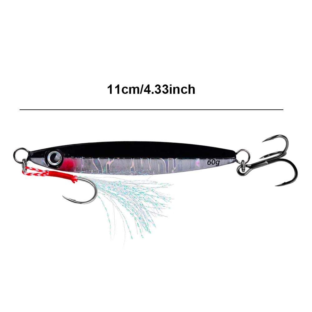 11cm/60g Metal Jig Fishing Lure Fast Sinking Artificial Bait Bass Fishing Bait Trout Jigging Lure for Sea Fishing Boat Fishing - Get Outside Today 25