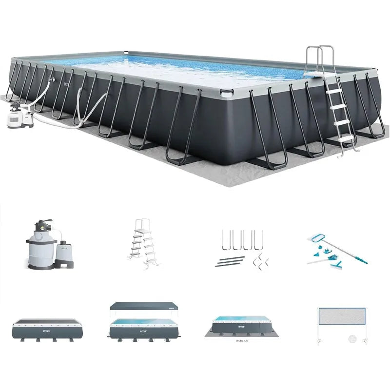 Intex 32' x 16' x 52" Ultra XTR Rectangular Outdoor Swimming Pool Set with Pump