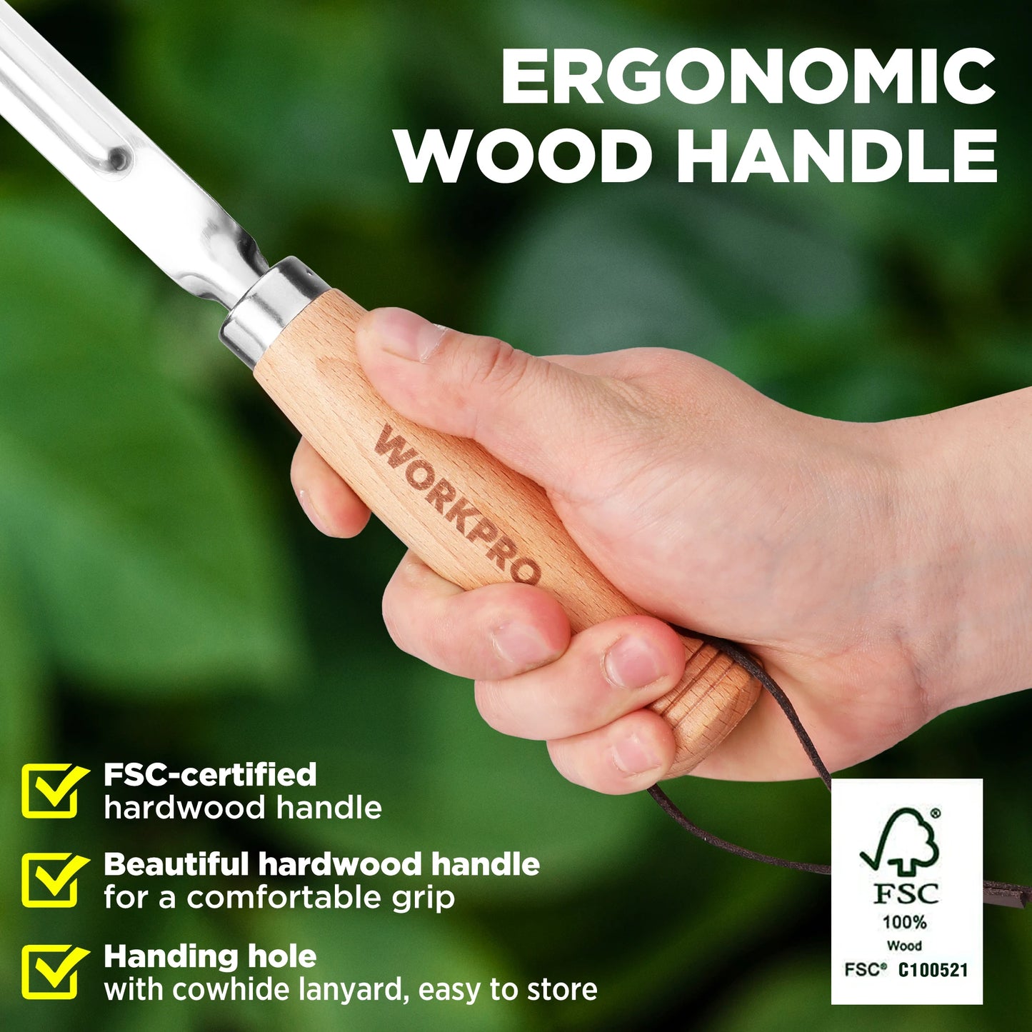 WORKPRO Garden Tool Set 3 Pcs Gardening Tools with Wood Handle - Get Outside Today 25