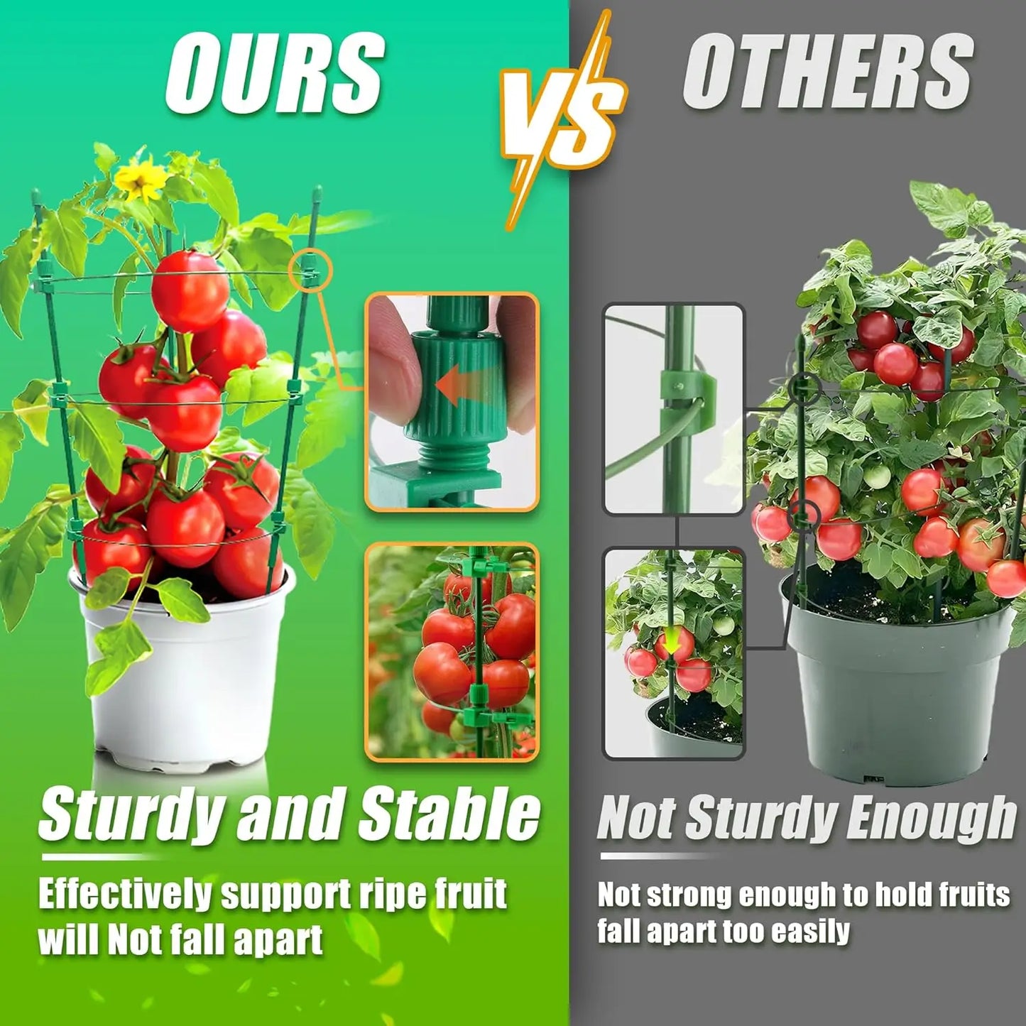 4 Pack Adjustable Tomato Cages 36 Inch Plant Support Garden Trellis for Tomatoes Cucumbers Vegetables Flowers Roses - Get Outside Today 25