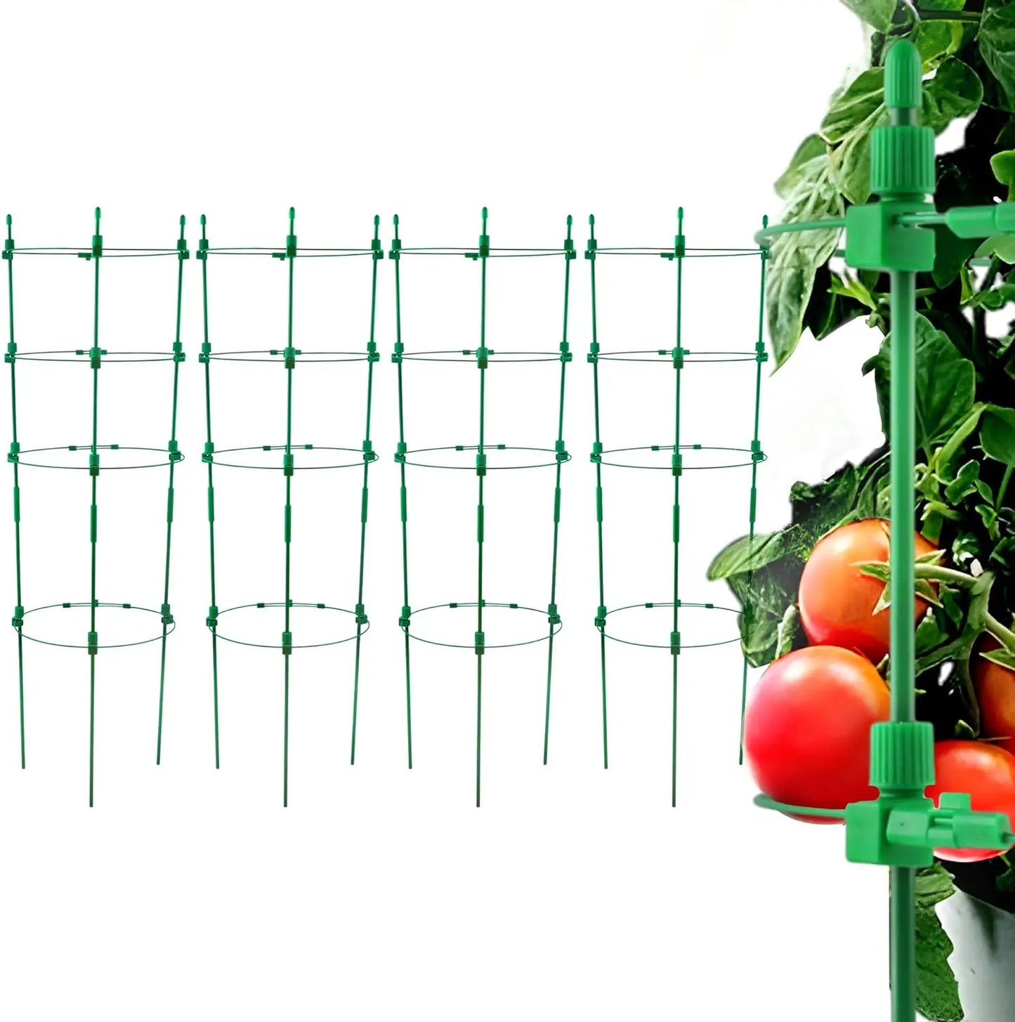 4 Pack Adjustable Tomato Cages 36 Inch Plant Support Garden Trellis for Tomatoes Cucumbers Vegetables Flowers Roses - Get Outside Today 25