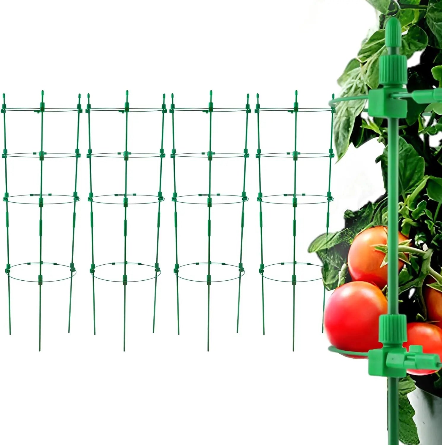 4 Pack Adjustable Tomato Cages 36 Inch Plant Support Garden Trellis for Tomatoes Cucumbers Vegetables Flowers Roses - Get Outside Today 25