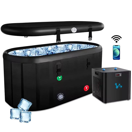 52L Inflatable Ice Bath Tub Compatible For Water Chillers 140 Gallons Portable Cold Plunge Tub for Athletes Recovery with Lid - Get Outside Today 25