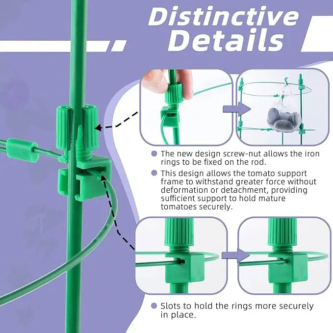 4 Pack Adjustable Tomato Cages 36 Inch Plant Support Garden Trellis for Tomatoes Cucumbers Vegetables Flowers Roses - Get Outside Today 25