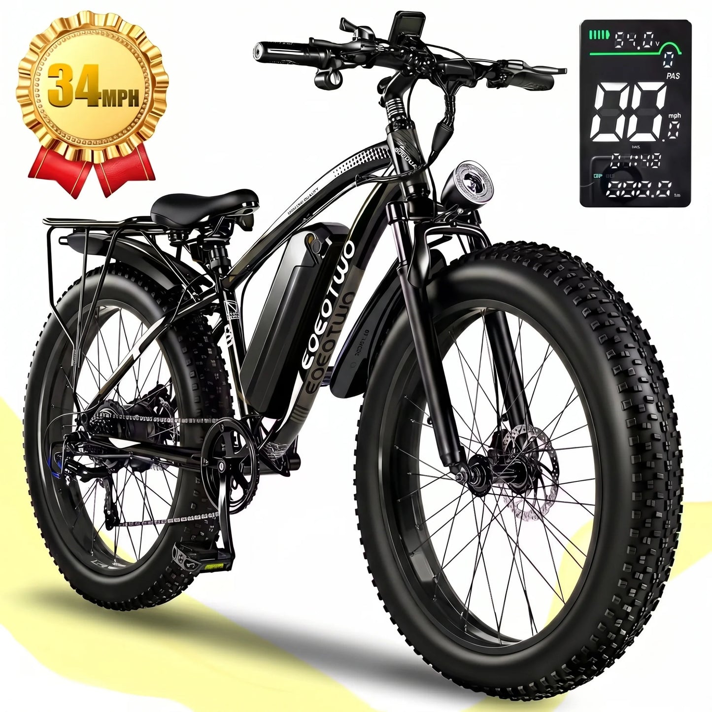 1500W Electric Fat Tire Ebike 26 Inch 48V 15Ah 34MPH Off Road Snow Bike - Get Outside Today 25