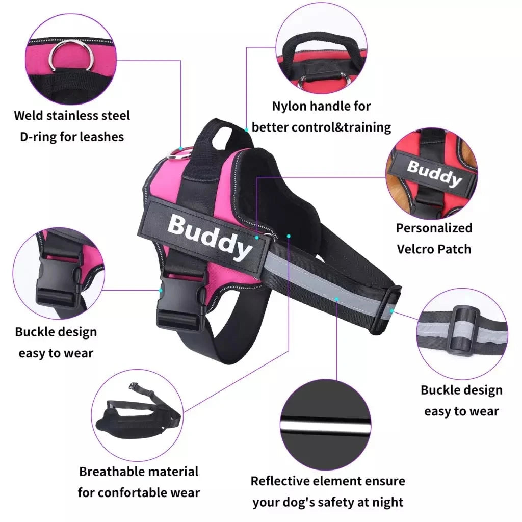 Personalized Dog Harness NO PULL Reflective Breathable Vest - Get Outside Today 25