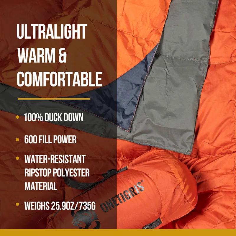 OneTigris Foldable Camping Blanket 3 Season 1 Person Outdoor Down Quilt - Get Outside Today 25