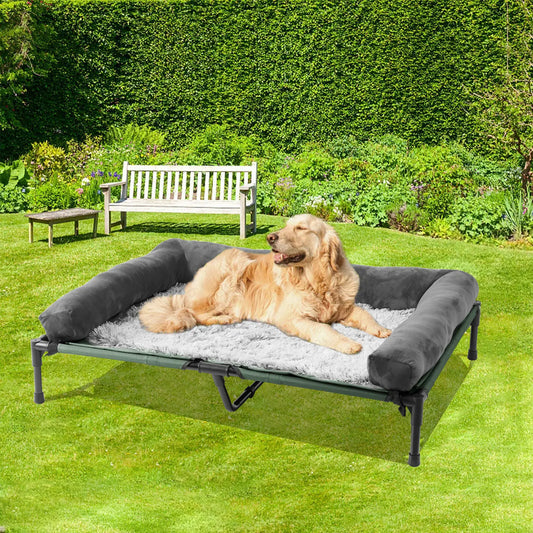 Extra Large Cooling Elevated Dog Bed with Bolster Waterproof - Get Outside Today 25