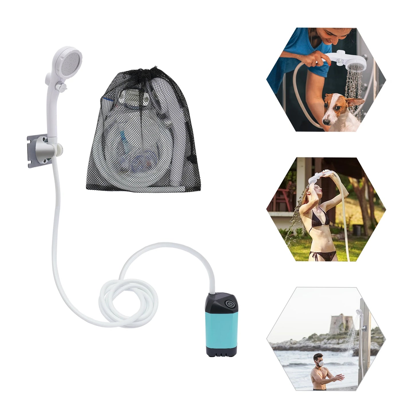 Portable Electric Camping Shower Kit for Beach RV Travel