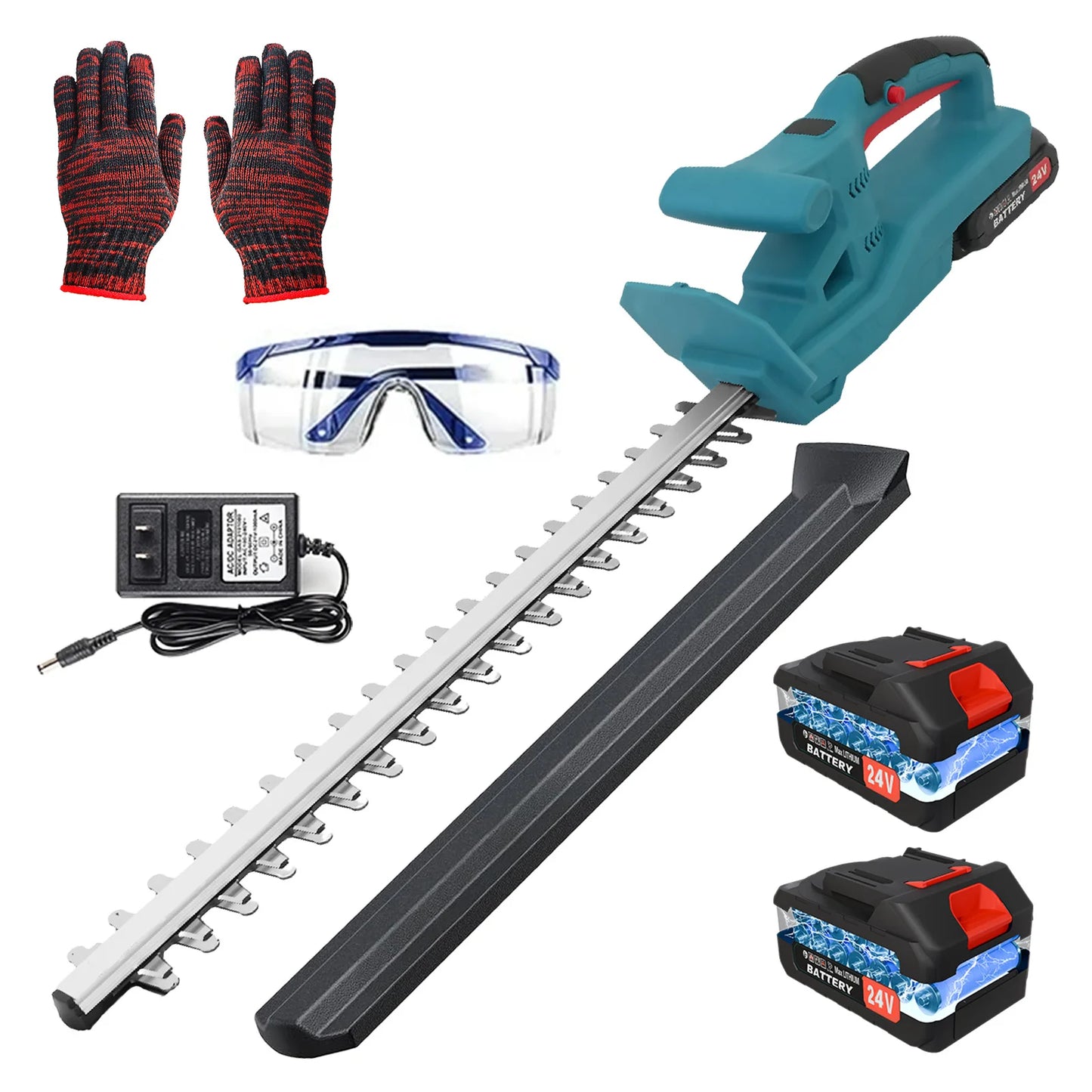 20 Inch Cordless Hedge Trimmer Dual Blade 24V With 2x1.3Ah Batteries And Charger - Get Outside Today 25