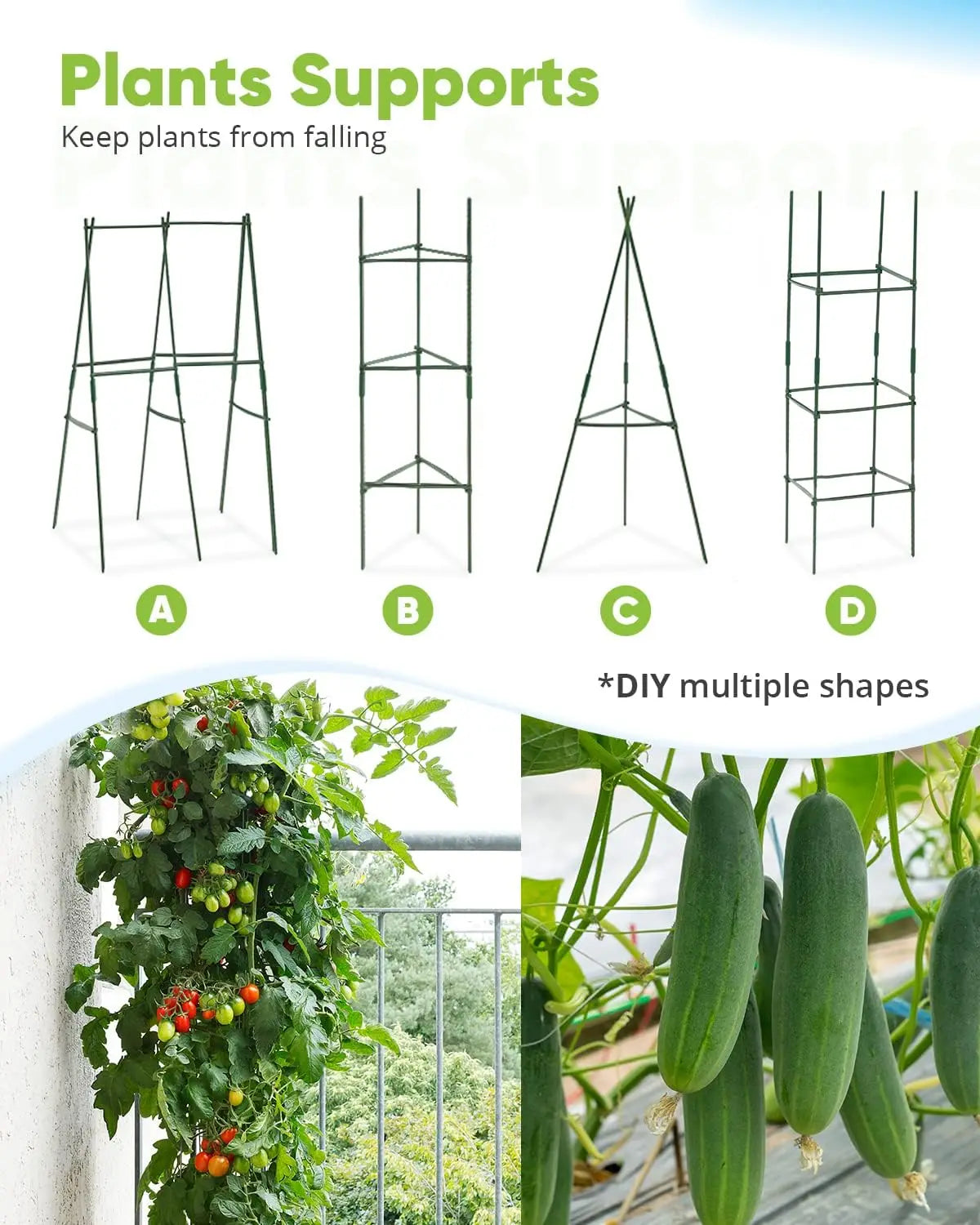 Galvanized Raised Garden Bed 8x4x2 Feet Tall Metal Planter Box for Vegetables with Tomato Cages Included