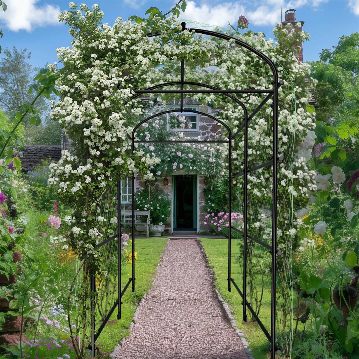 Tall 160 220 CM Garden Arch Trellis Metal Plant Support - Get Outside Today 25
