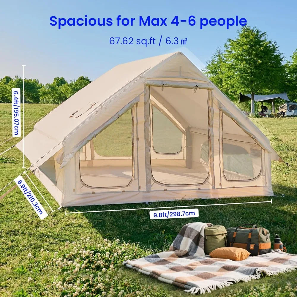 Inflatable Camping Tent For 5 To 8 People With Hand Pump And Stove Jack - Get Outside Today 25