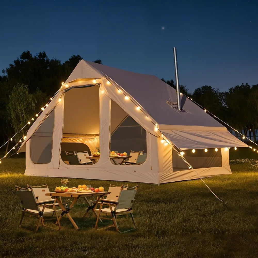 Inflatable Camping Tent For 5 To 8 People With Hand Pump And Stove Jack - Get Outside Today 25
