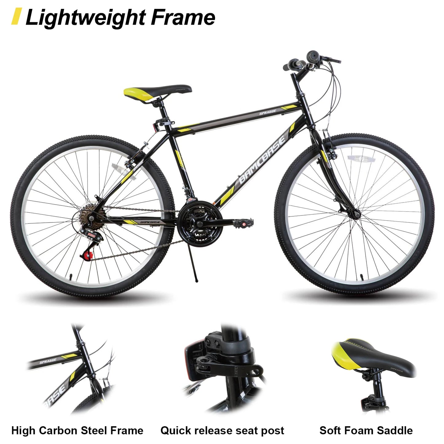 Hiland 24 26 Inch Mountain Bike for Men Women 21 Speeds High Carbon Steel Frame Sport Cycling MTB Bicycle for Adult - Get Outside Today 25