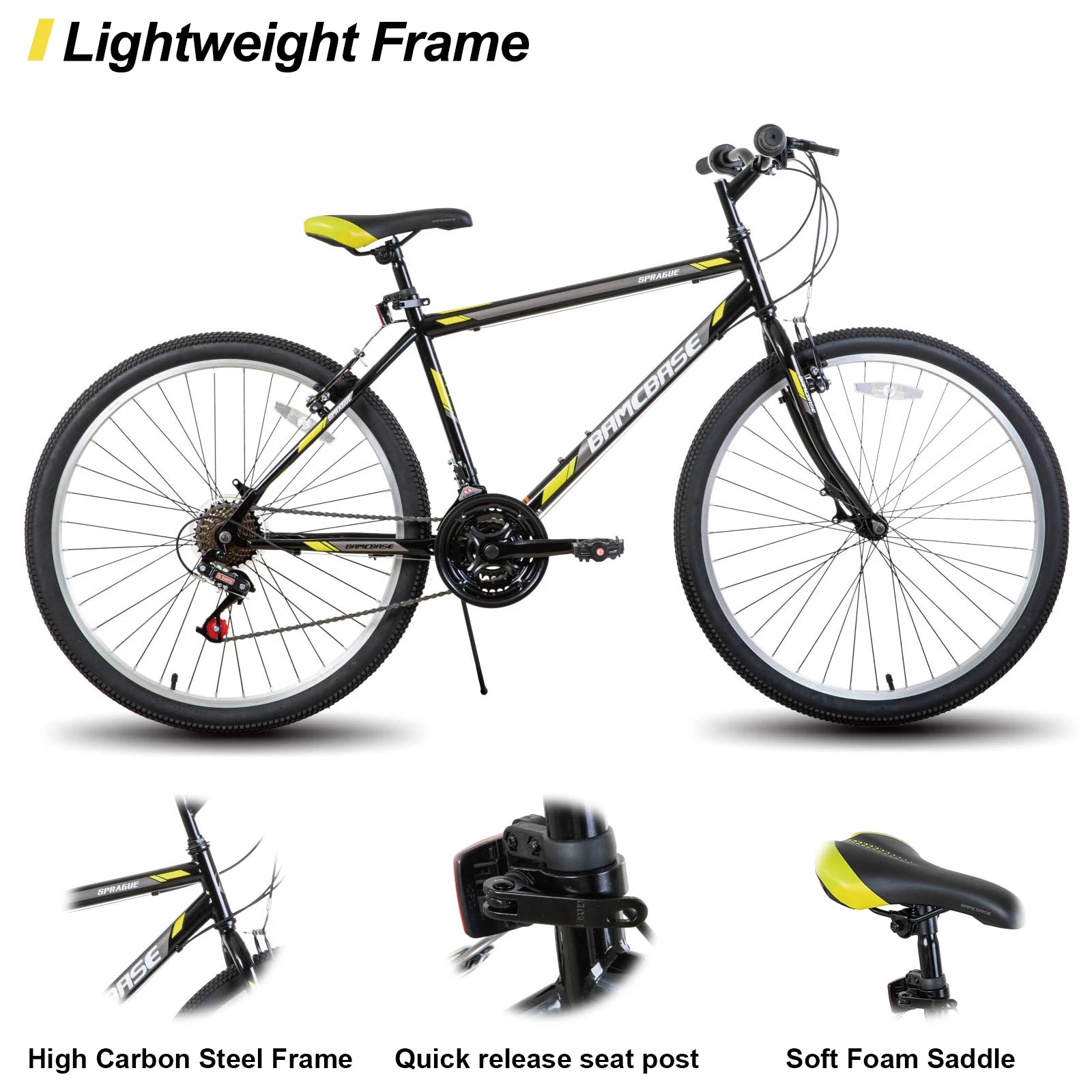 Hiland 24 26 Inch Mountain Bike for Men Women 21 Speeds High Carbon Steel Frame Sport Cycling MTB Bicycle for Adult - Get Outside Today 25