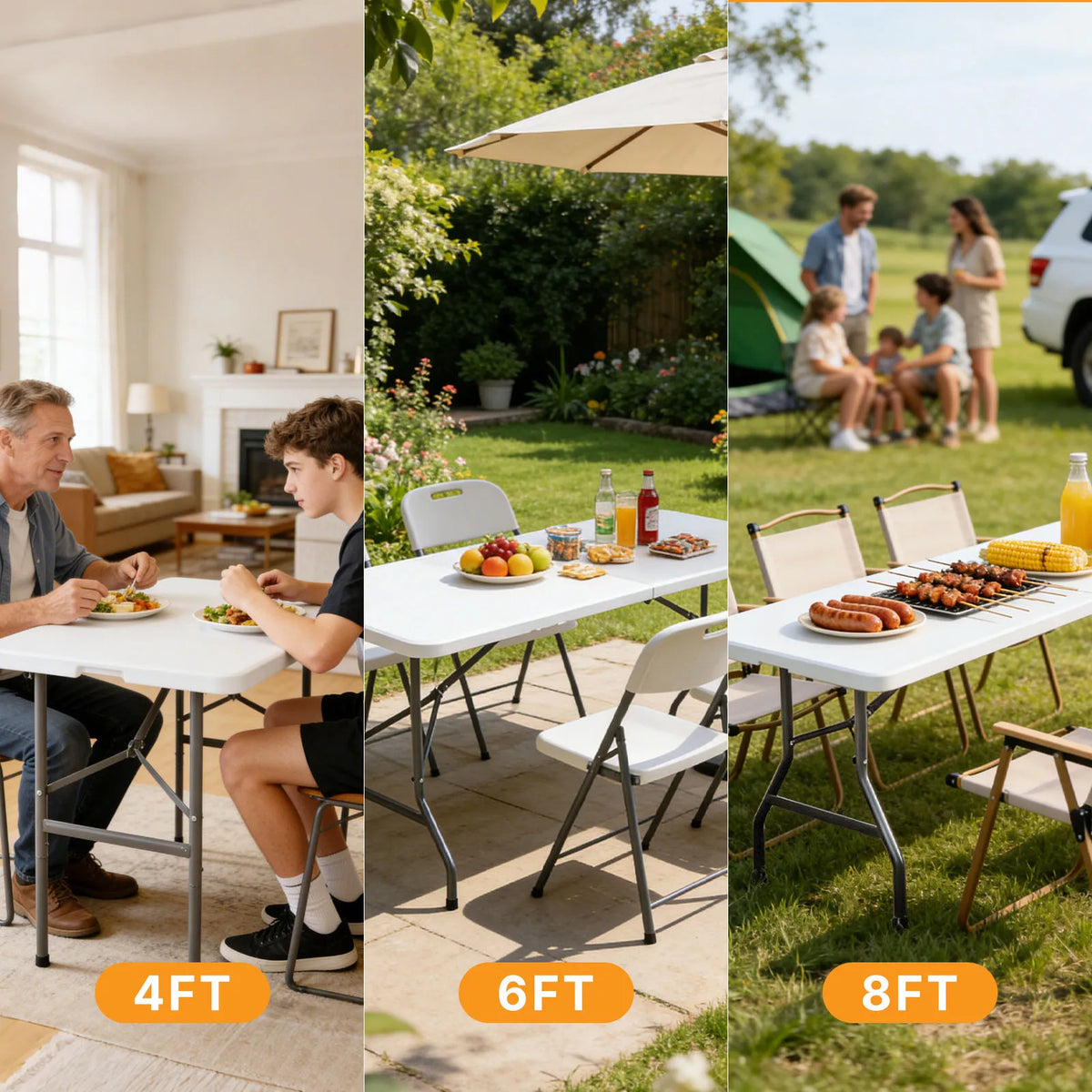 Folding Outdoor Picnic Table Portable Metal Camping Dining - Get Outside Today 25