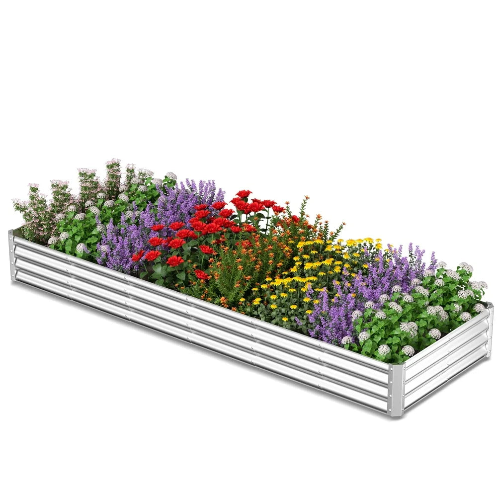Galvanized Raised Garden Bed 9x3ft and 3x3ft 2 Pack Metal Planter Box for Vegetables and Flowers Easy Assembly Durable for Outdoor Use