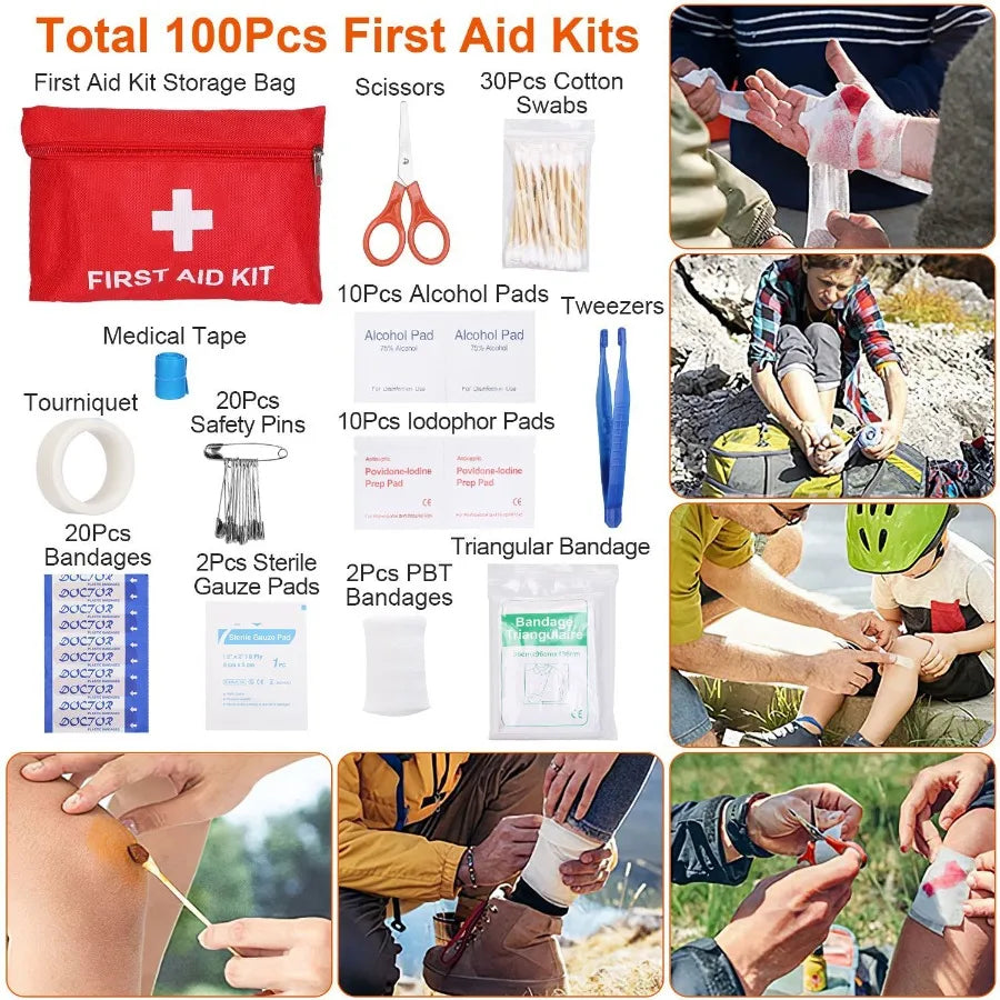 125Pcs Survival Kits Emergency Gear for Outdoor Adventure