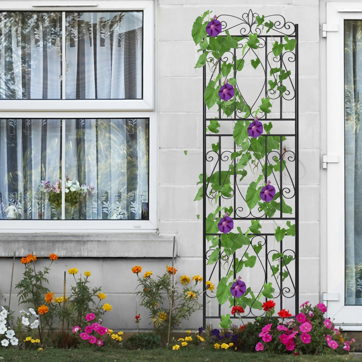 Two Pack Tall Rustproof Metal Garden Trellis For Climbing Plants Fence Support - Get Outside Today 25