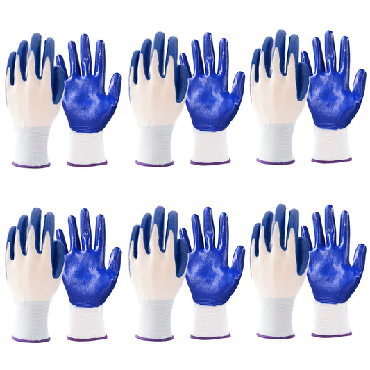 6-Pack Nitrile Rubber Gloves Oil-Resistant Grip Medium - Get Outside Today 25