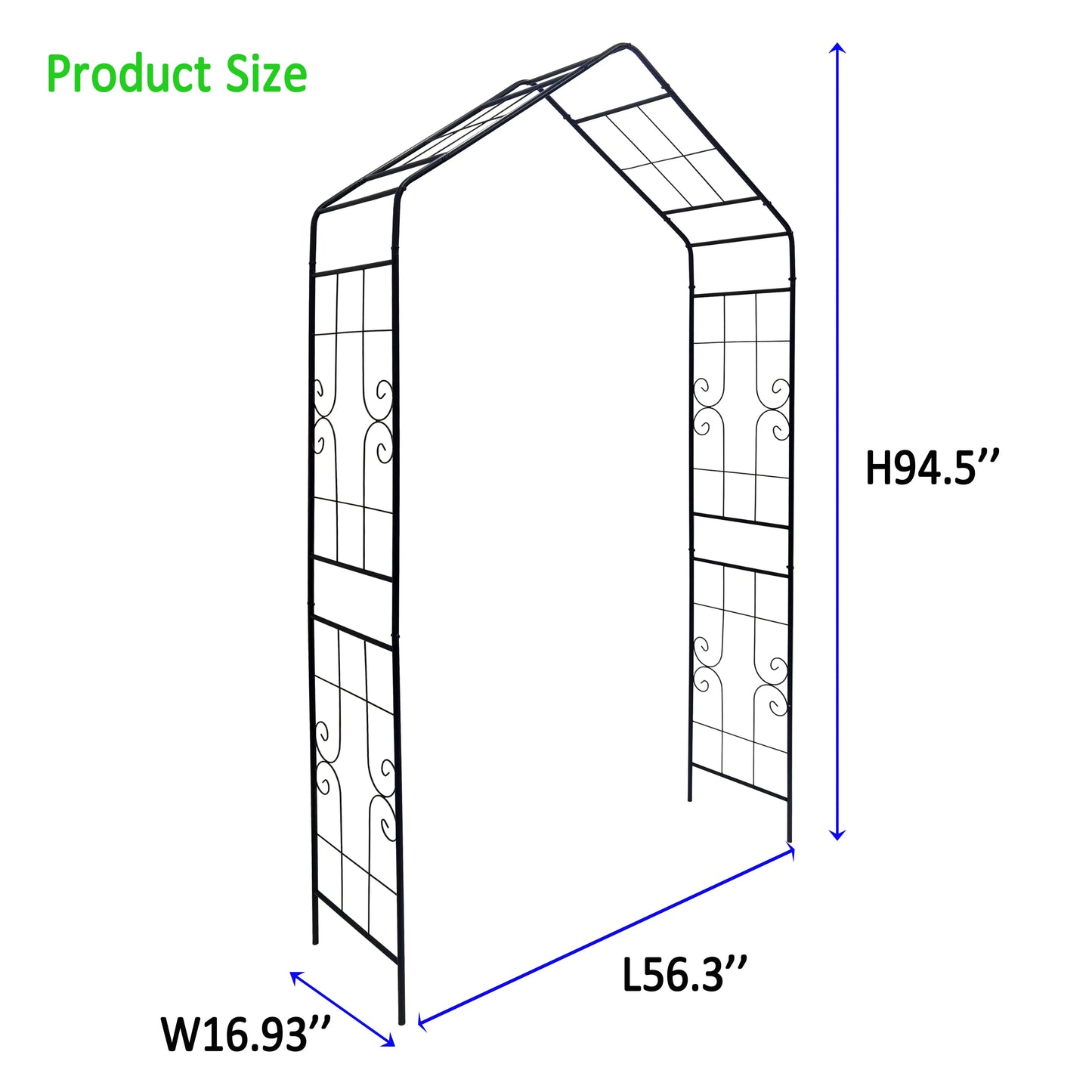 Metal Garden Arch Climbing Plants Support Black Outdoor - Get Outside Today 25